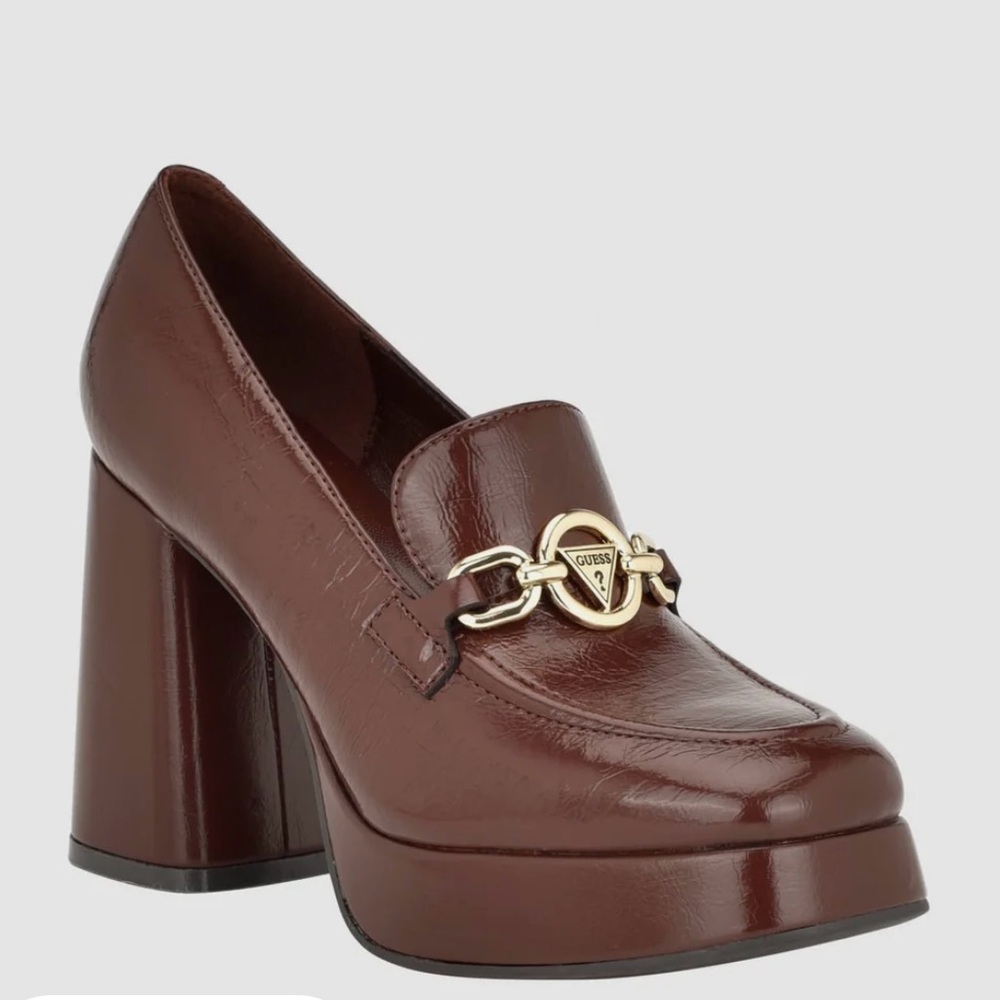 Guess Brown Lynlee Heeled Loafers
